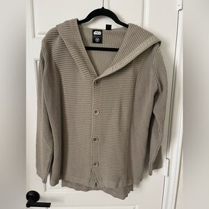 Musterbrand - Star Wars Rebel Jedi Ribbed Cardigan - Medium - Taupe Grey - Mens